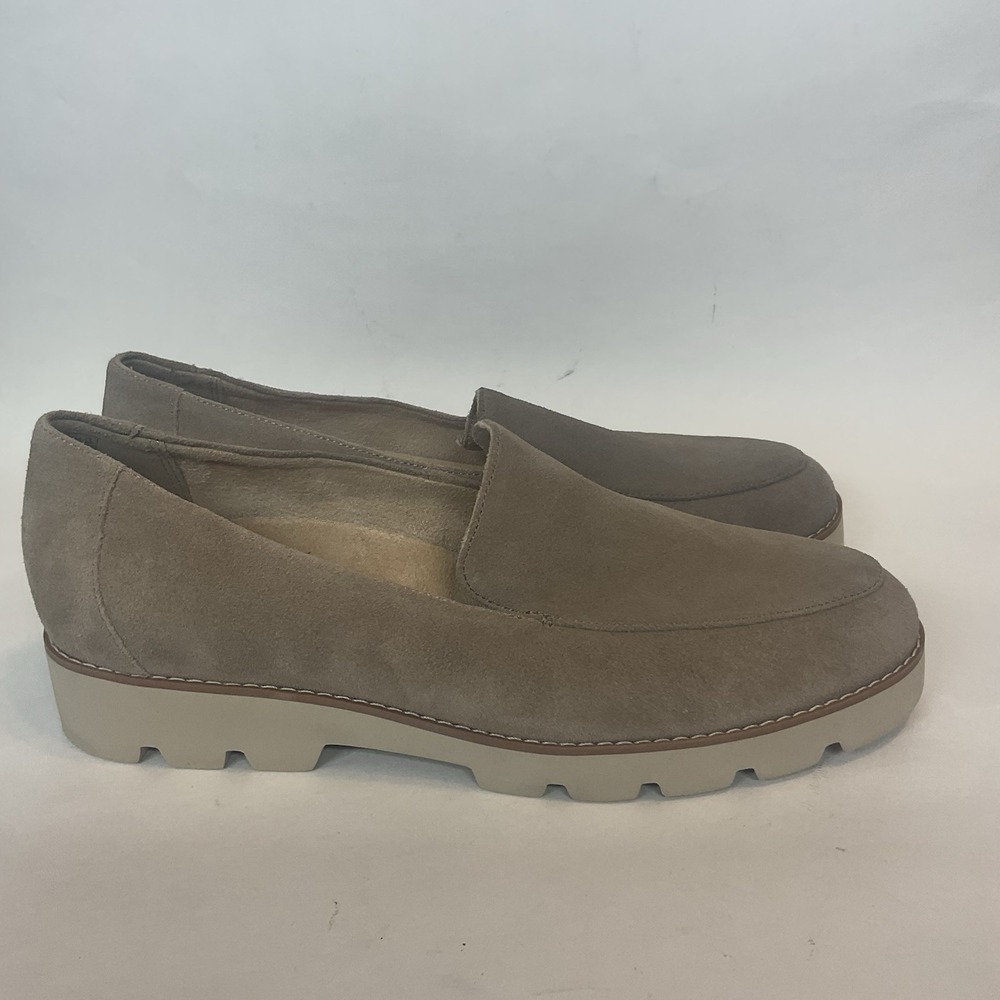 Vionic Women's Kensley Taupe Suede Slip On Loafers Size 9,5 Arch Support Classic